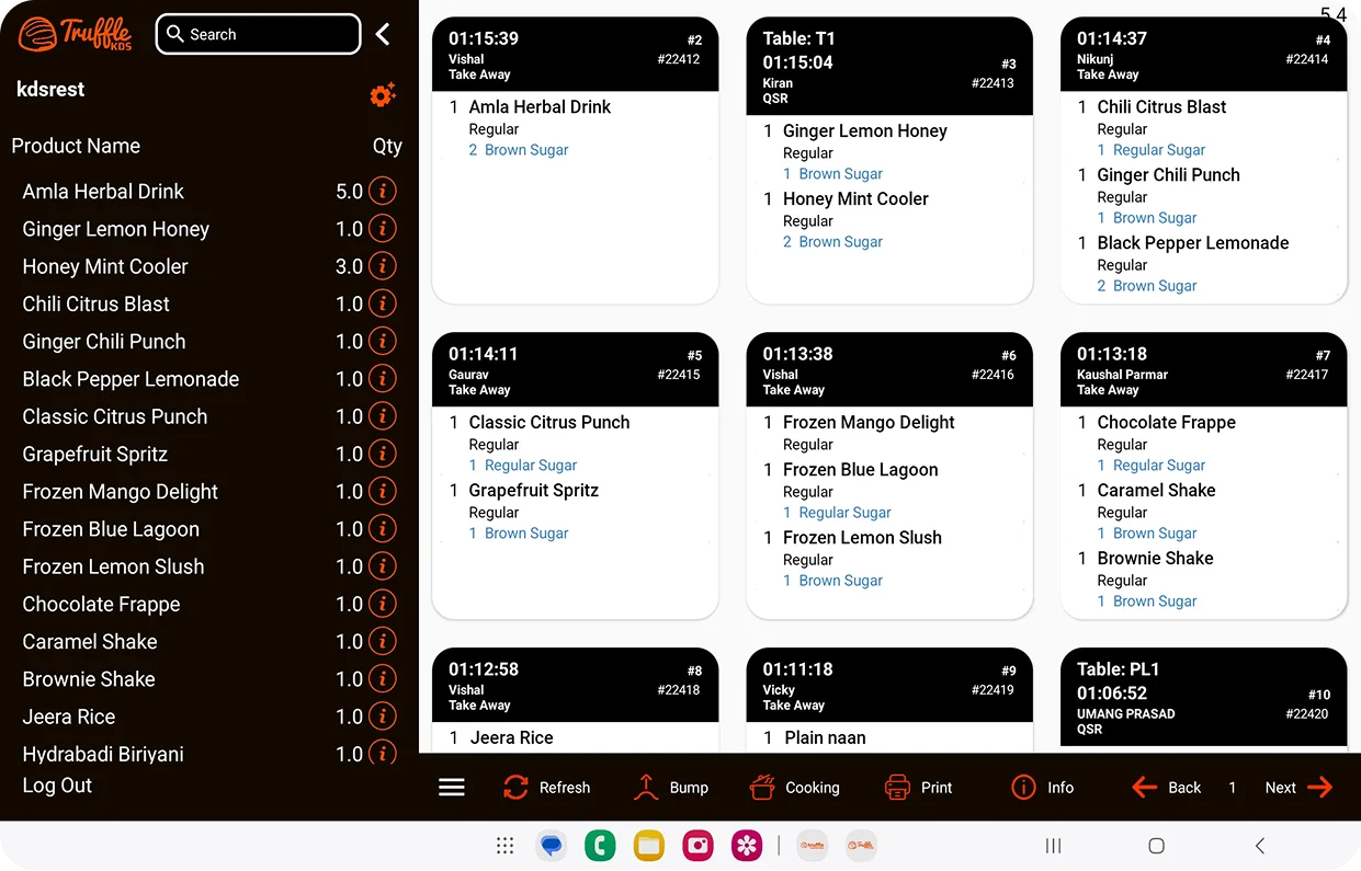 Kitchen Display System Dashboard