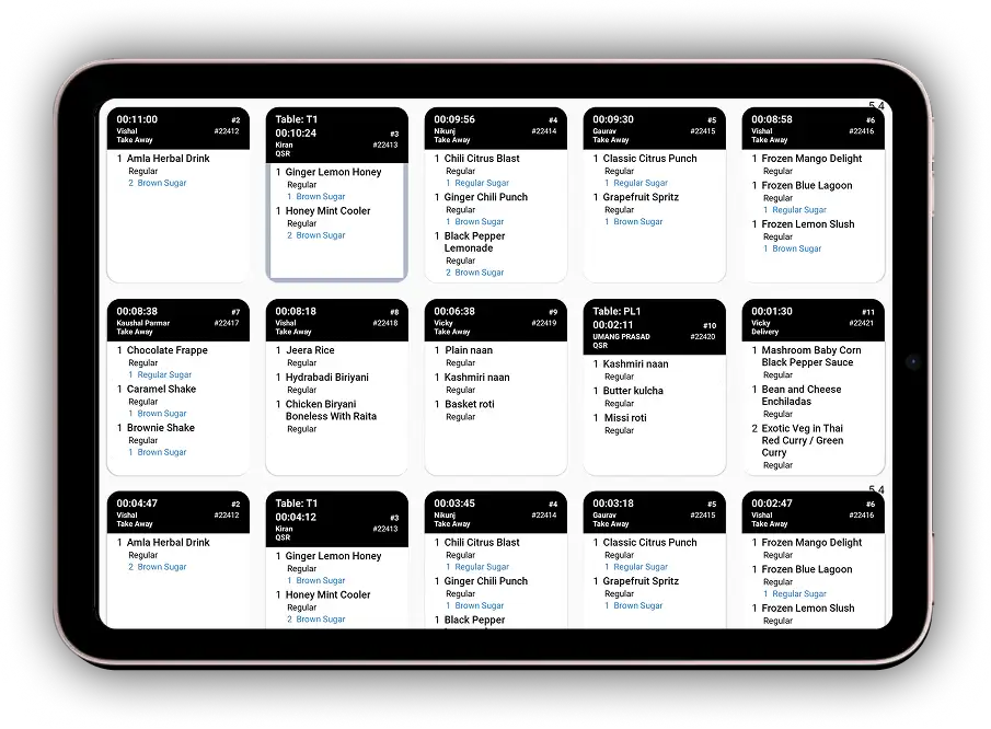 Kitchen Order Management Screen