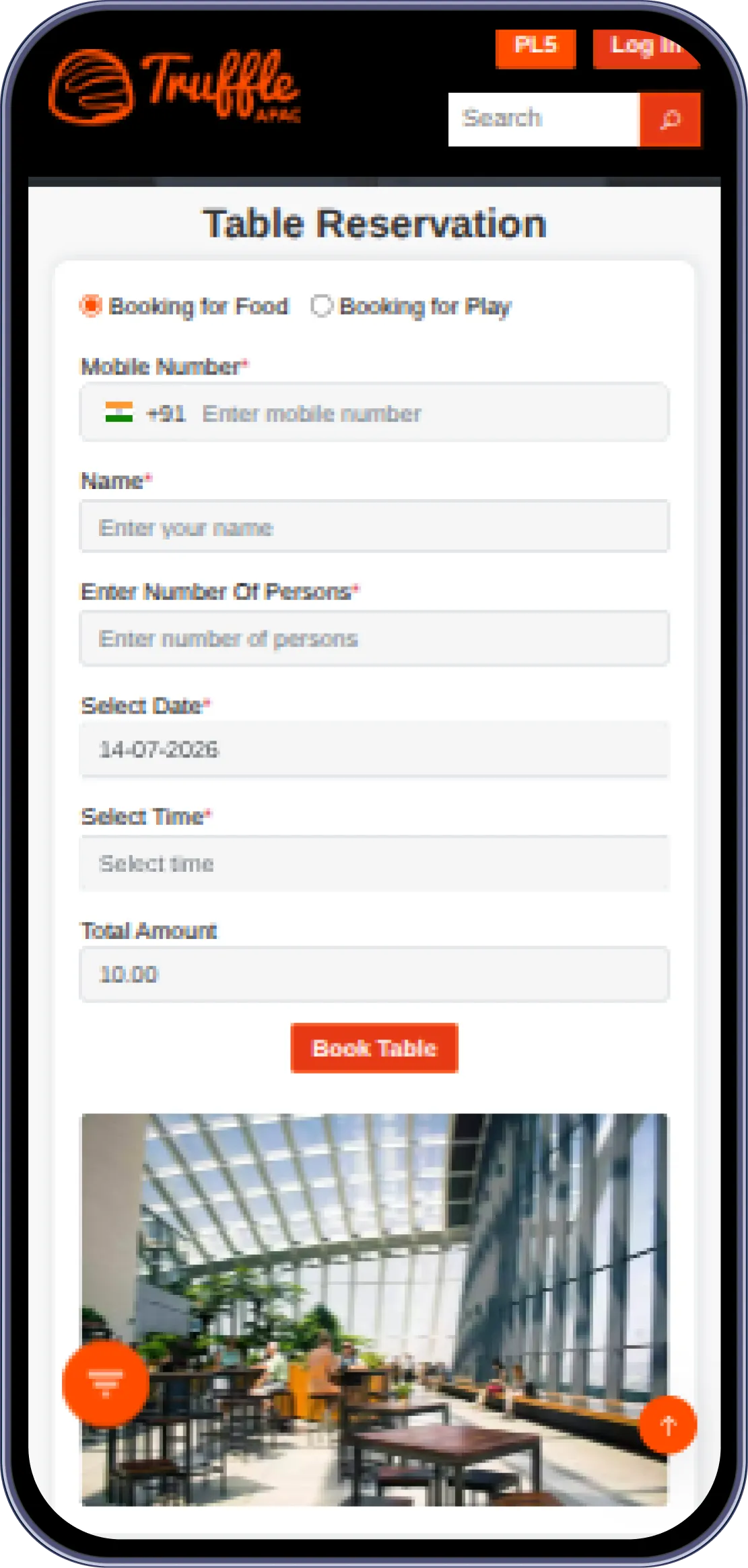 Digital menu ordering