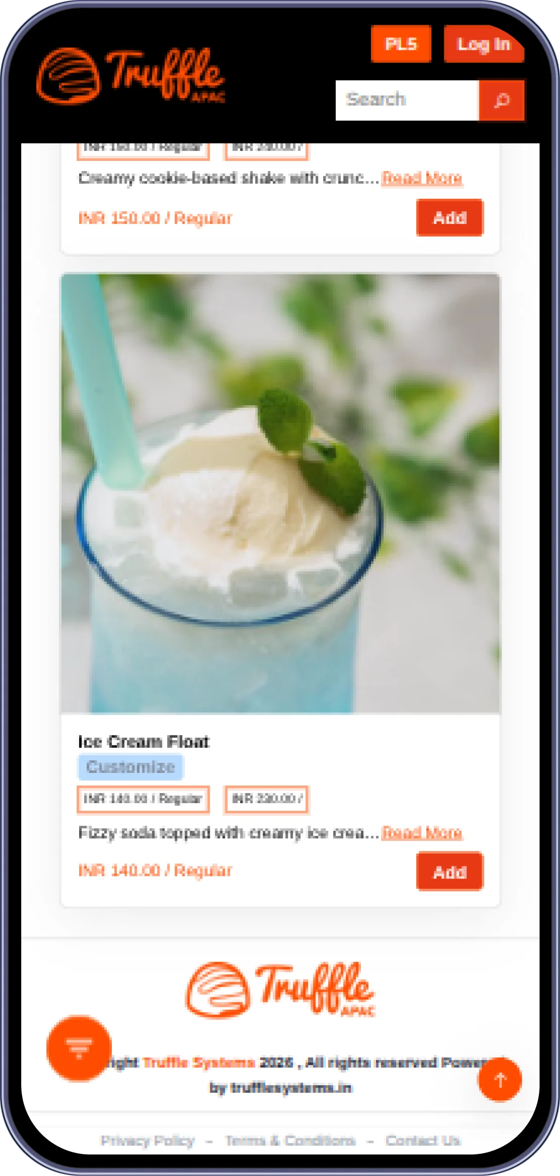 QR order customization