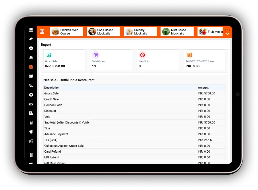 Tally integration dashboard