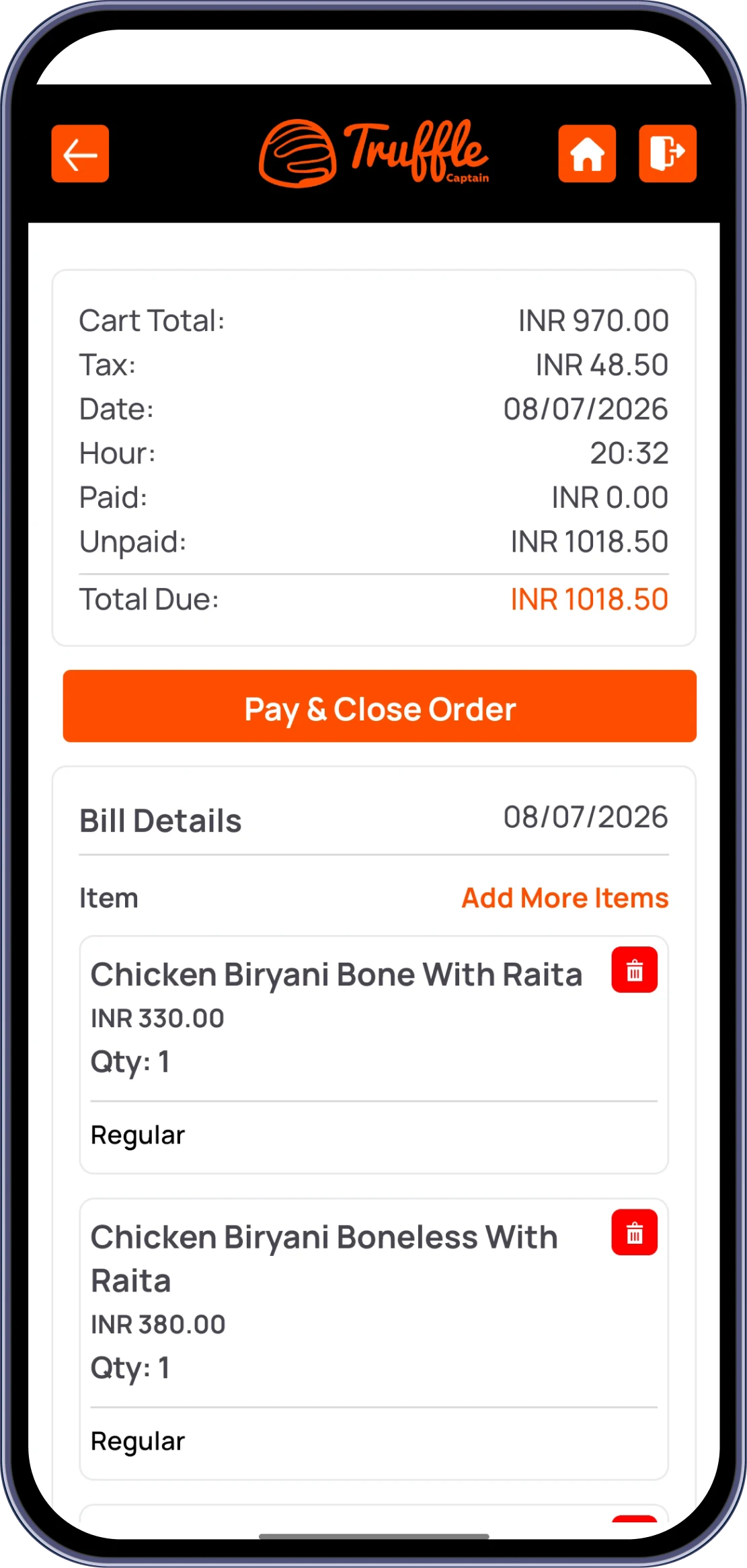 Restaurant table management
