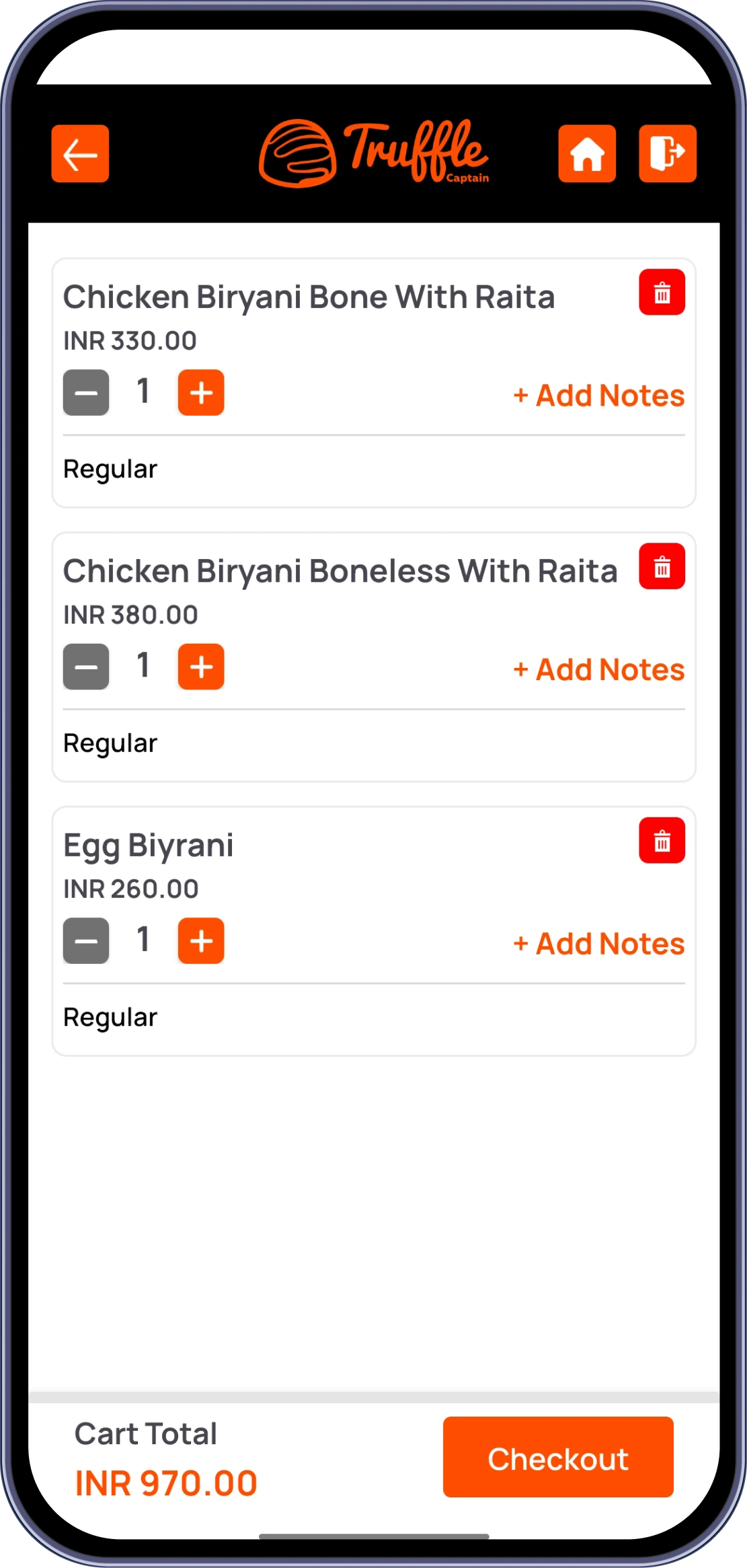 Captain order tracking