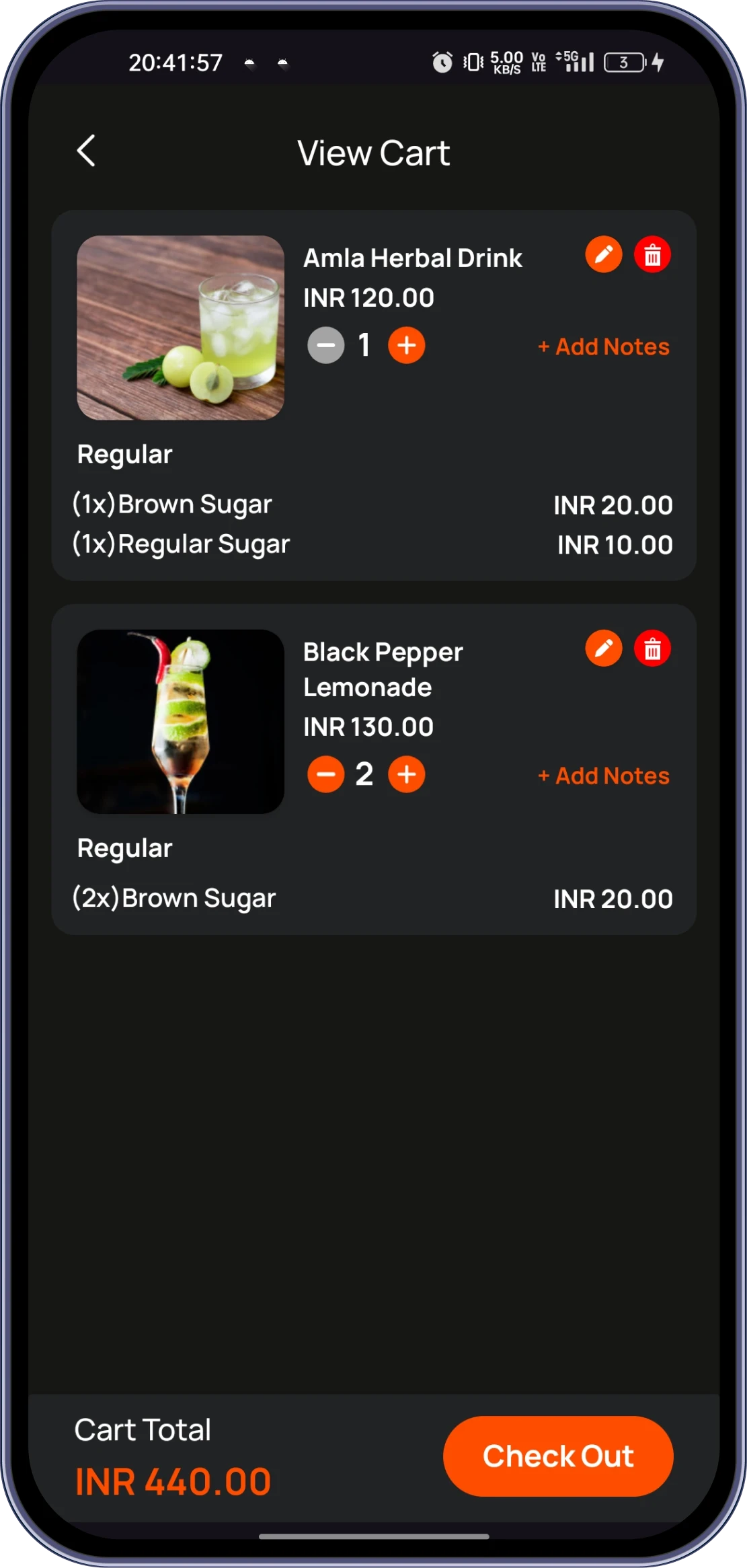 Cocktail drink details