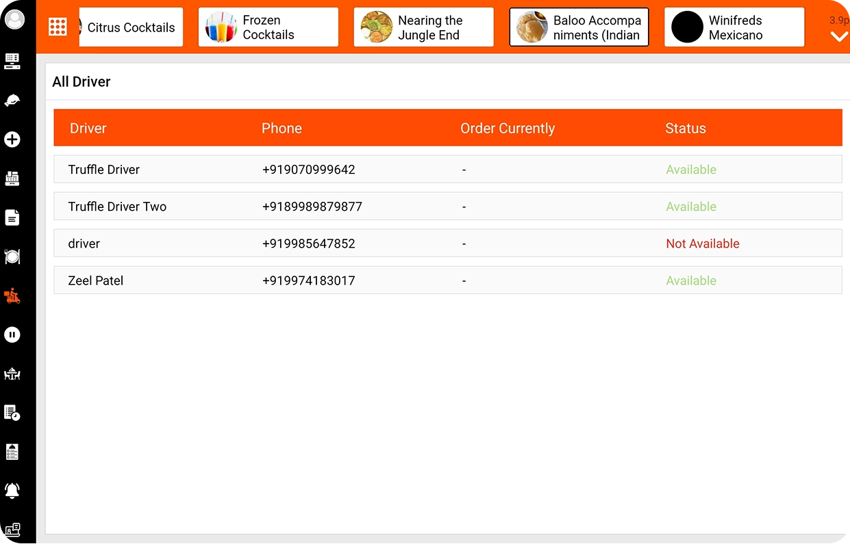 Restaurant Delivery Driver App Dashboard