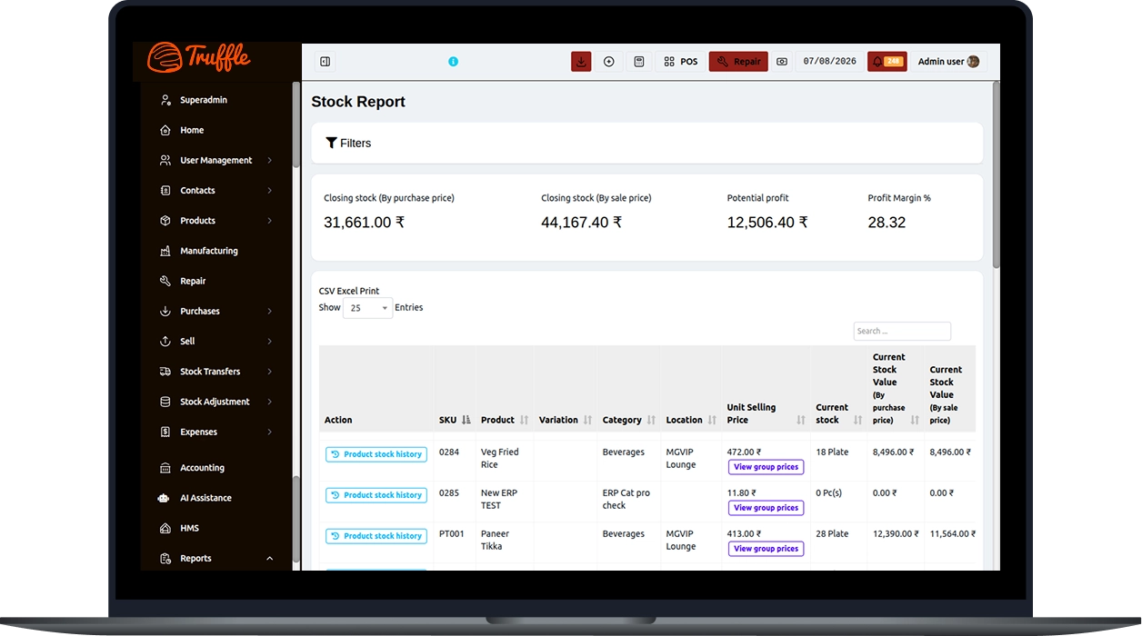 Dynamic pricing dashboard