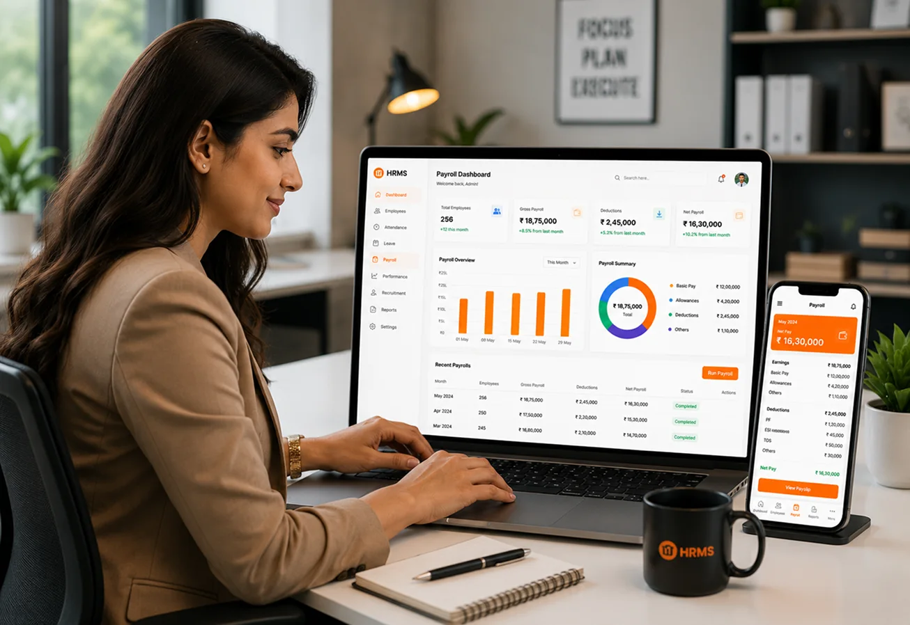 HRMS payroll dashboard features