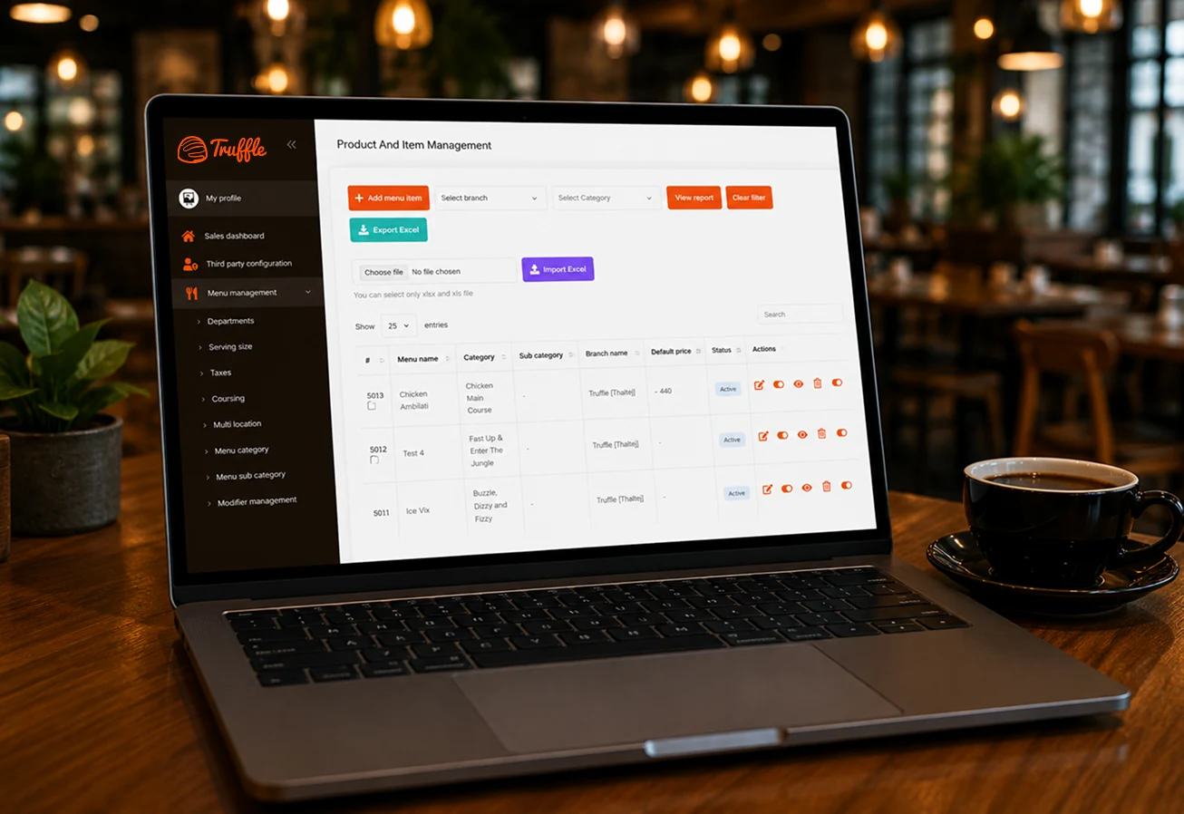 Central kitchen dashboard features
