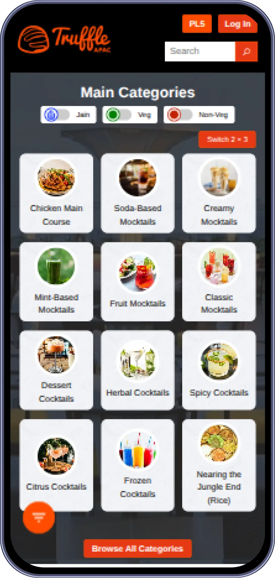 Entertainment app dashboard