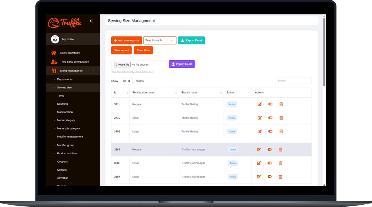 Restaurant inventory management