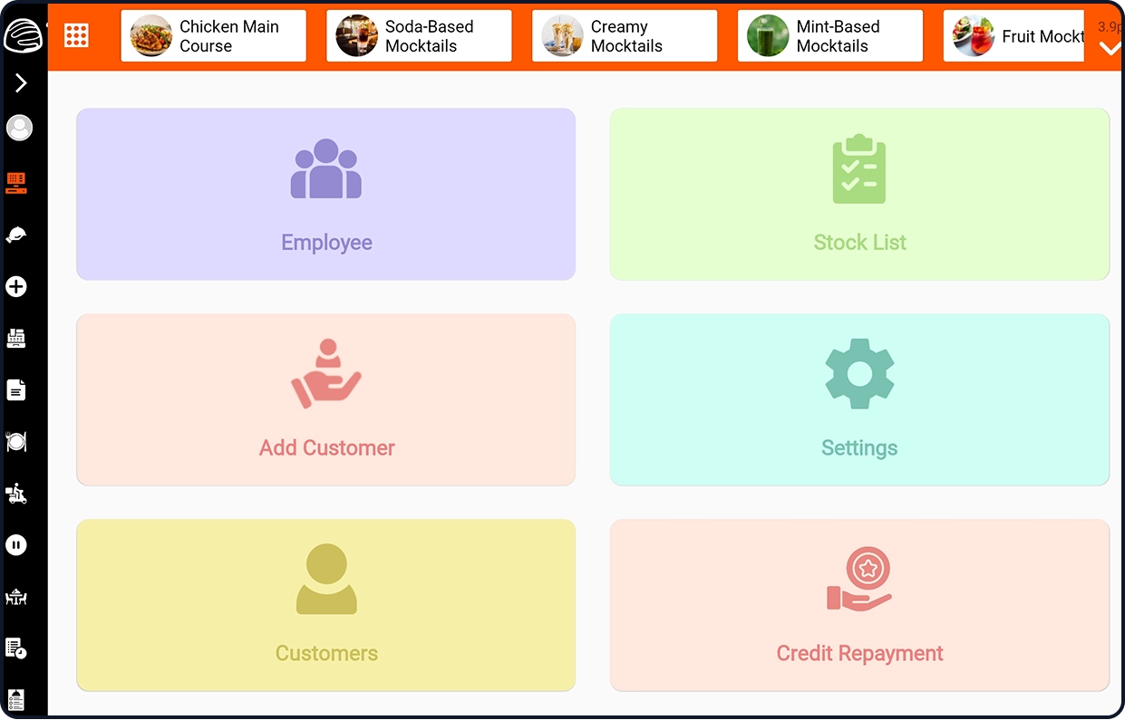 Restaurant POS Software Dashboard