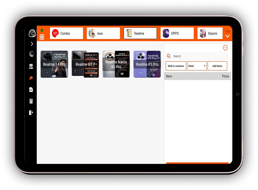 Restaurant Web POS Interface